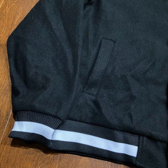 BET The Ms. Pat Show Varsity Black White Embroidered Jacket Men's Size Small - Picture 3 of 7